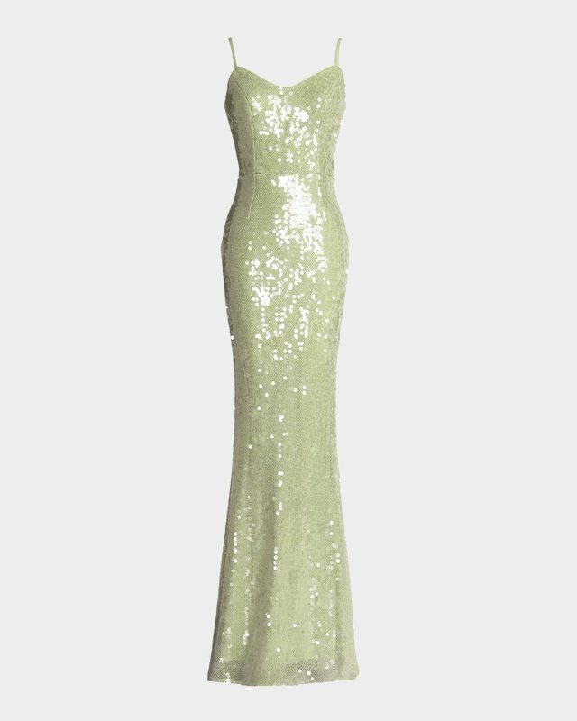 Zora Sleeveless Sequin Column Gown